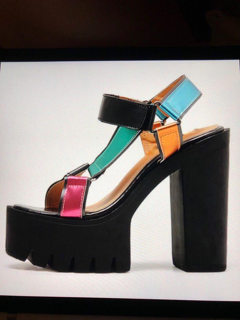 Colourful platform heels cheap
