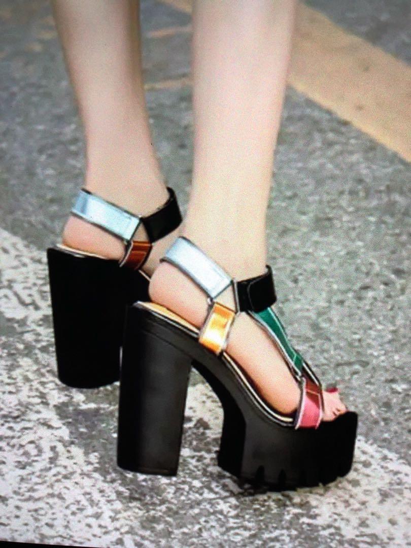 colourful platform heels