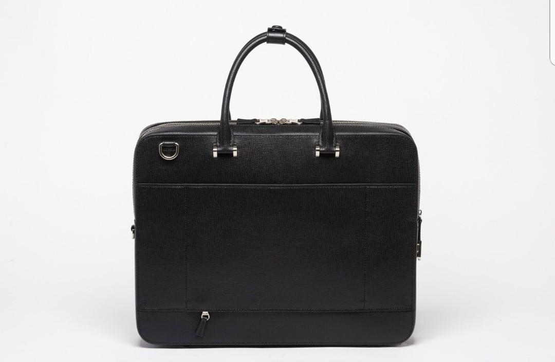 Faire Leather Co. Bond CG Travel Briefcase in Black (CrossGrain