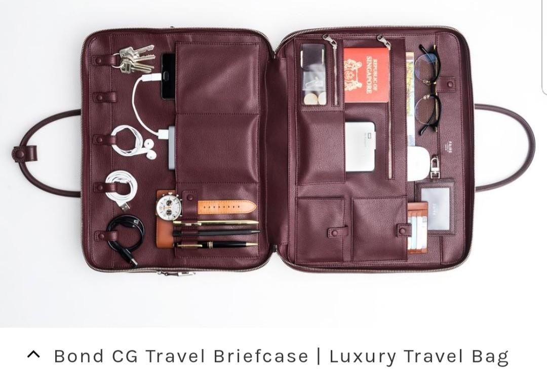 Faire Leather Co. Bond CG Travel Briefcase in Black (CrossGrain