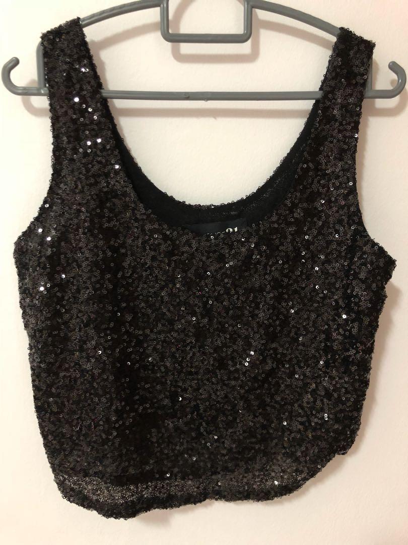 forever 21 sequin crop top