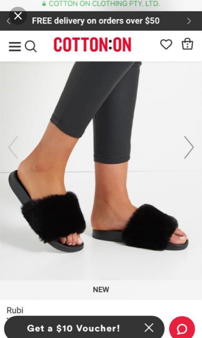 Rubi fluffy slides sales