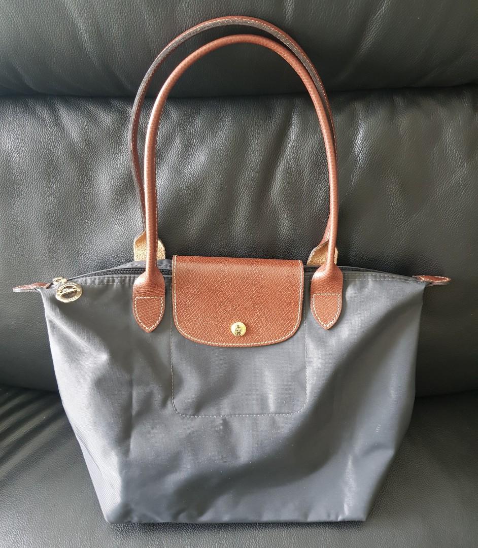 dark grey longchamp bag