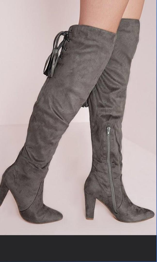 missguided grey boots