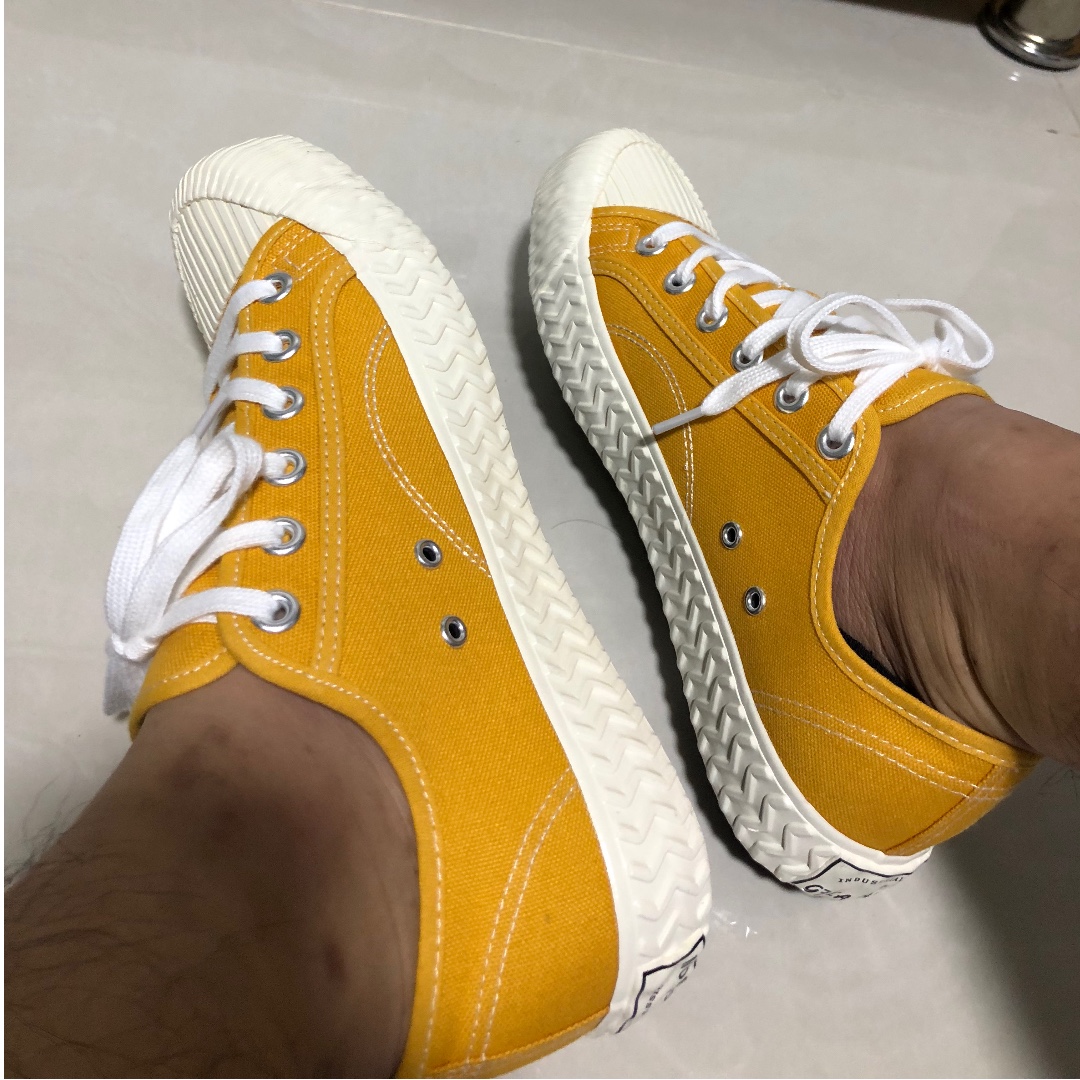 mustard sneakers