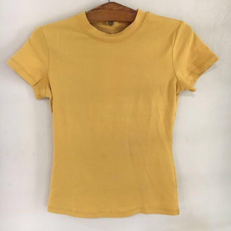 Mustard Yellow Shirt, Women's Fashion, Tops, Shirts on Carousell