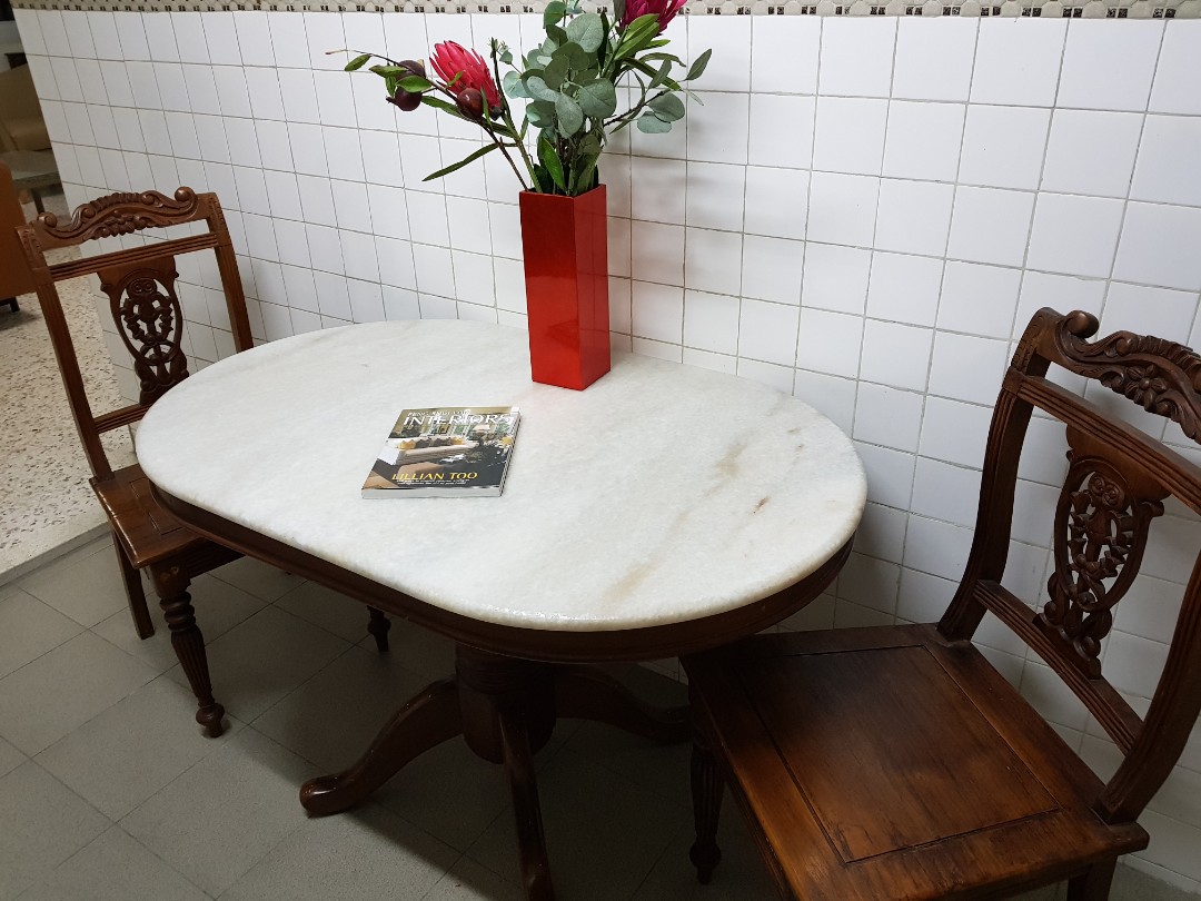 Old School Marble Dining Table, Furniture, Tables & Chairs ...