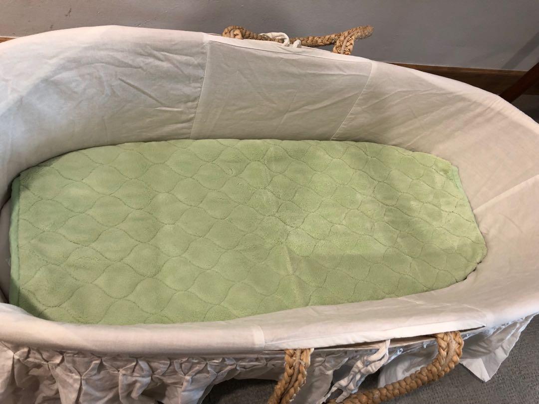 Pair Of Green Sheet Savers Cot Crib Moses Basket Mattress