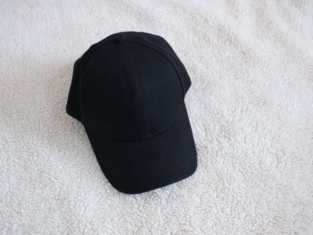 plain black ball cap