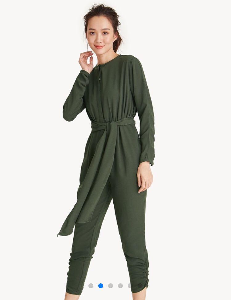 Pomelo green jumpsuit, Fesyen Wanita 