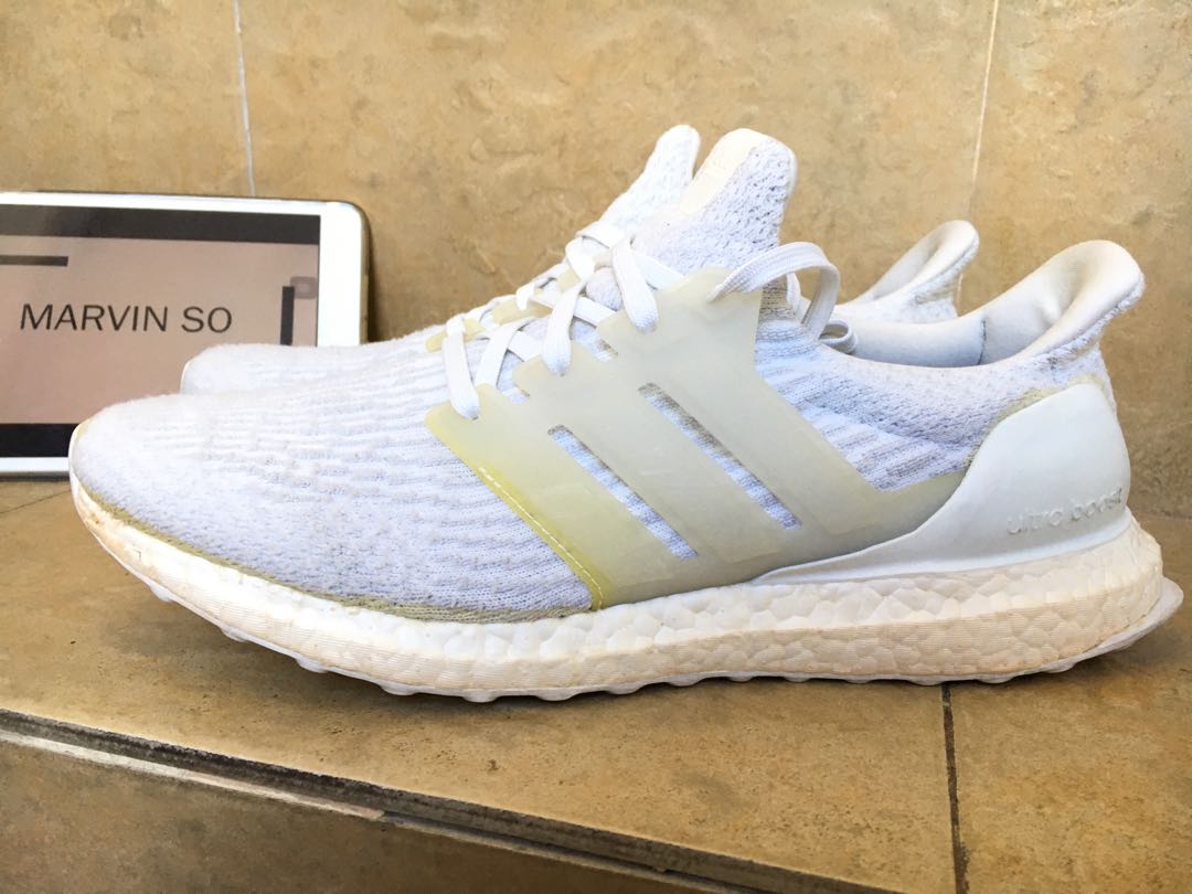 SIZE 10.5 Ultra boost 3.0 Triple white Men s Fashion Footwear