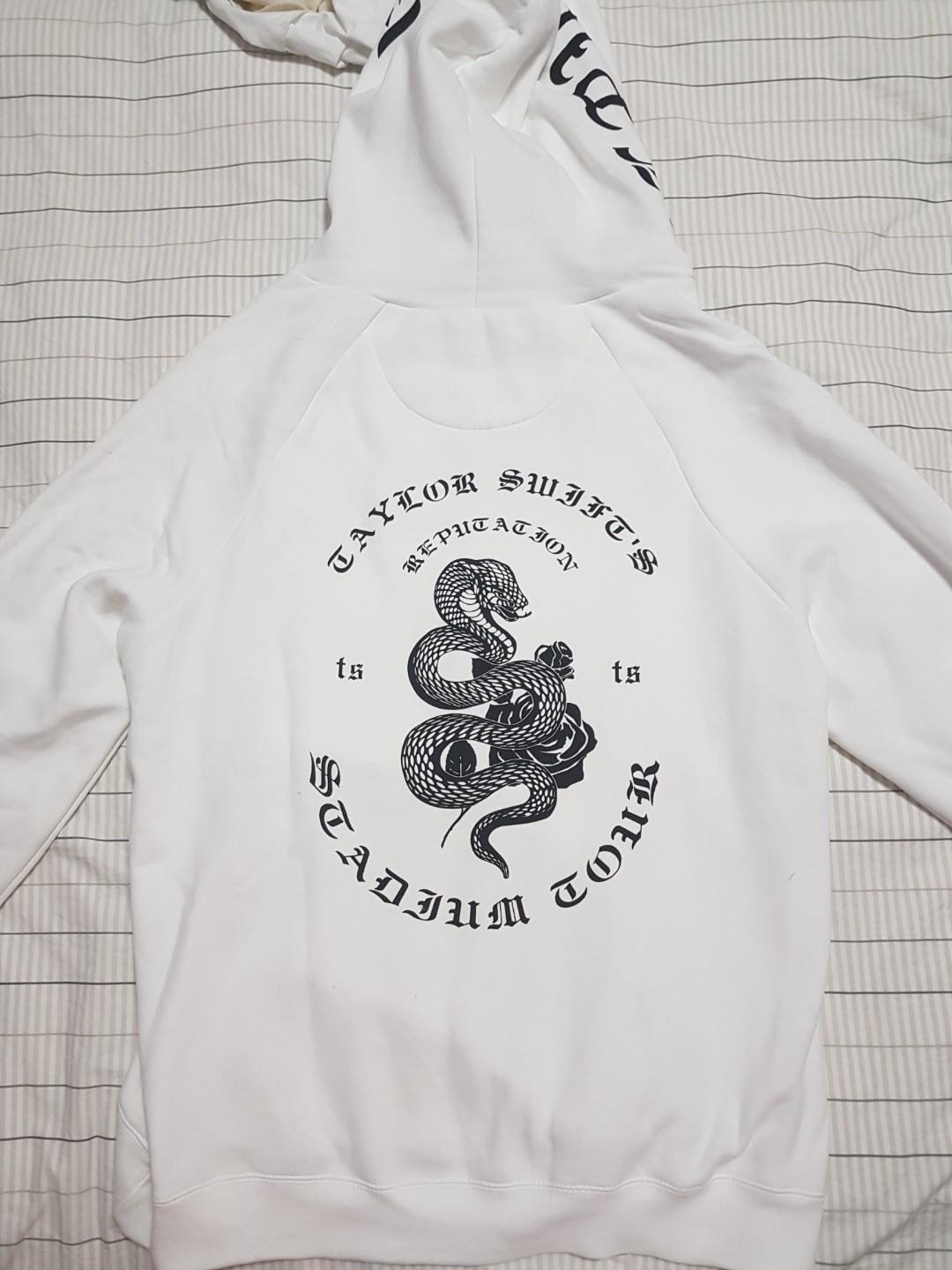 White tour hoodie with snake design hot sale