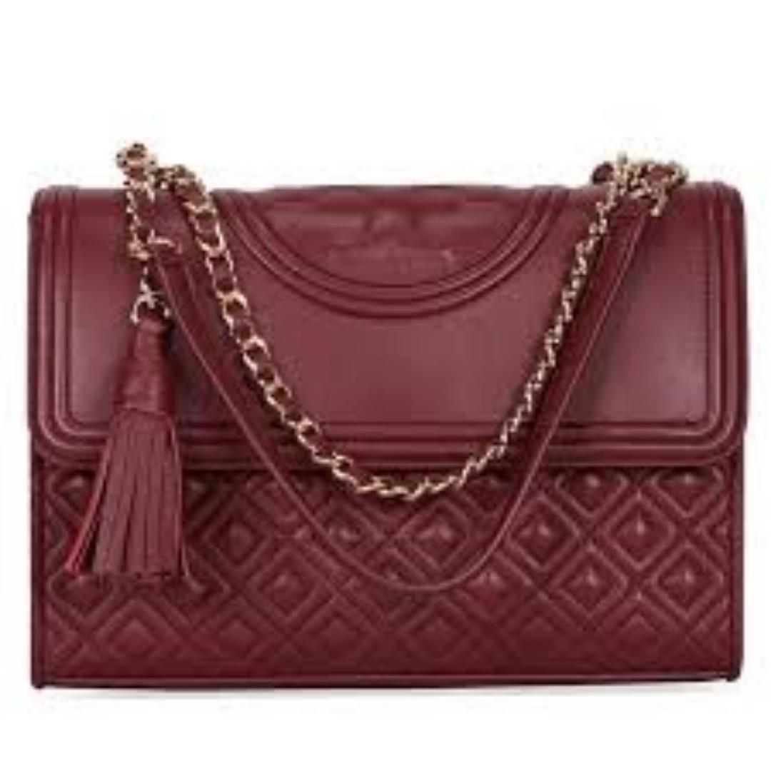 TORY BURCH SMALL FLEMING MAROON FOR RM500 Women s Fashion Bags