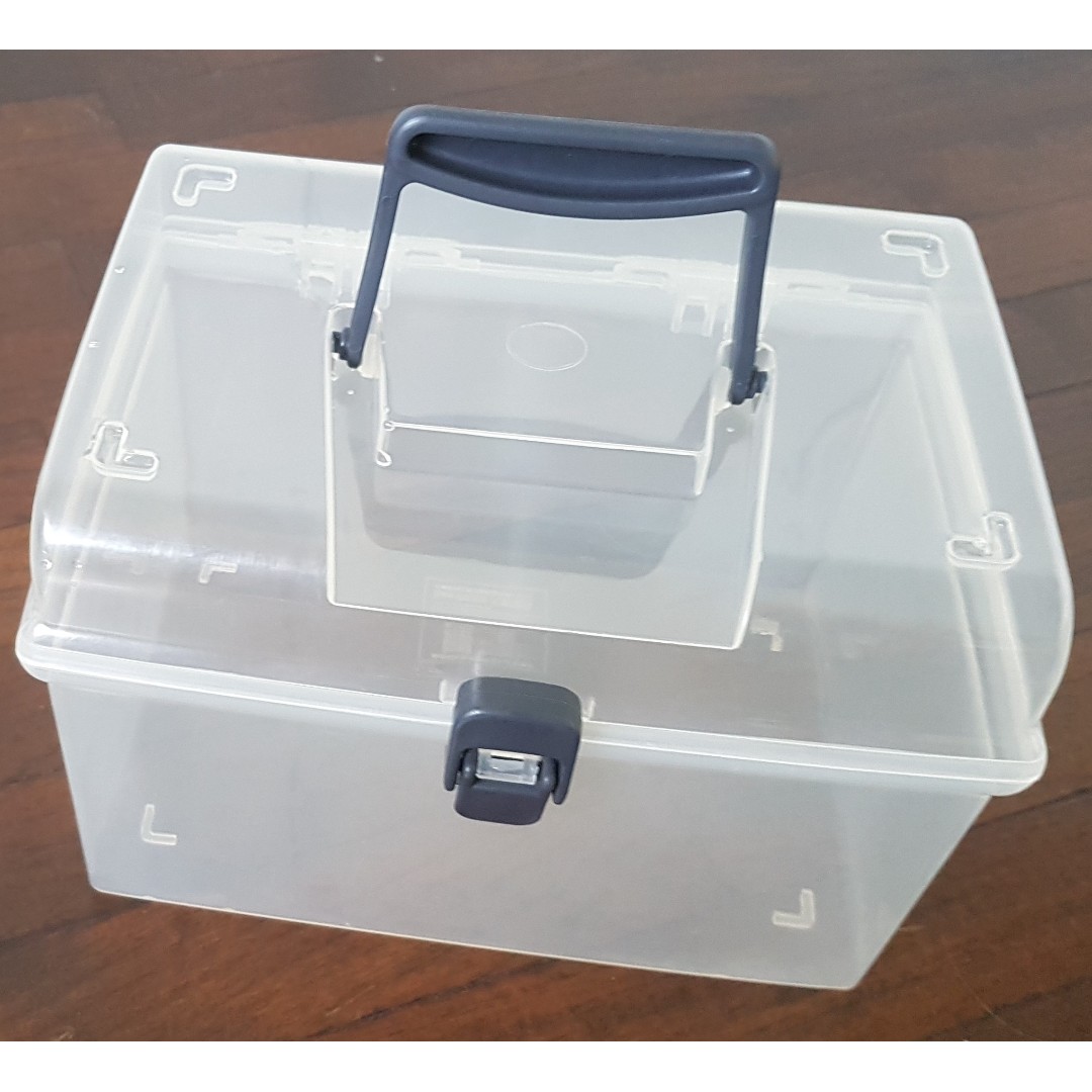Plastic storage hot sale box with handle