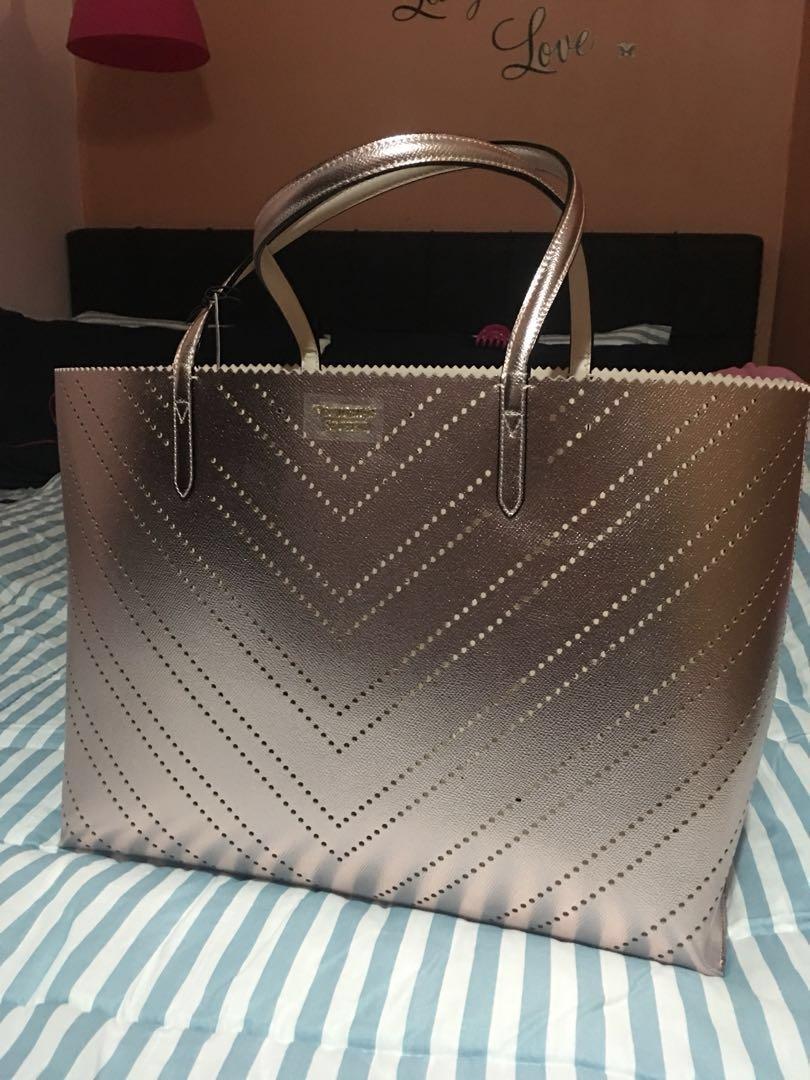 victoria secret rose gold tote