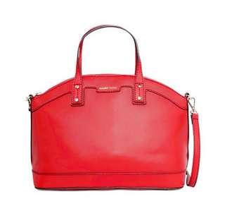 [Red] Mango Touch Saffiano Print Effecf Handbag / Tote / Sling