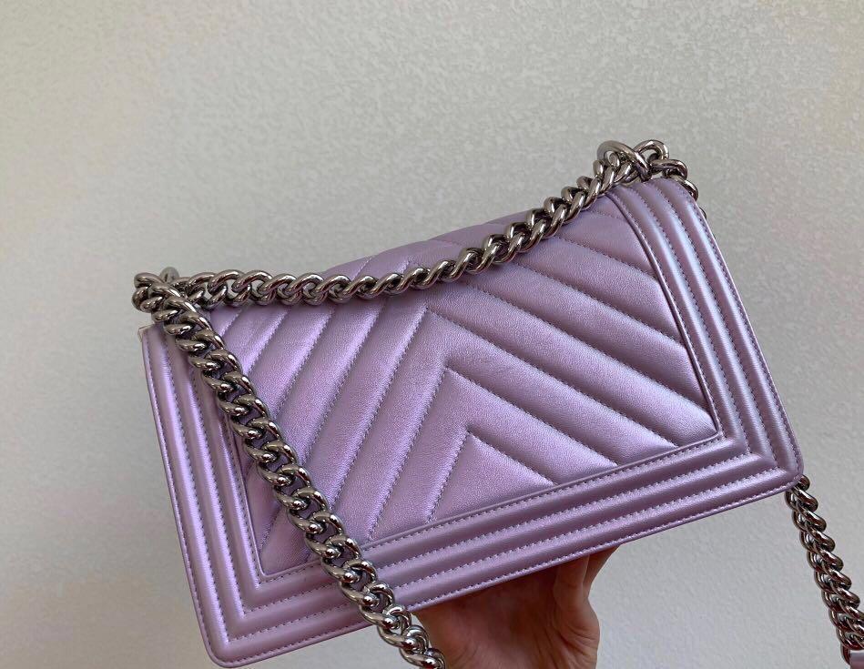 2018 Collection Full Set Chanel Chevron Le Boy Purple Pink Iridescent