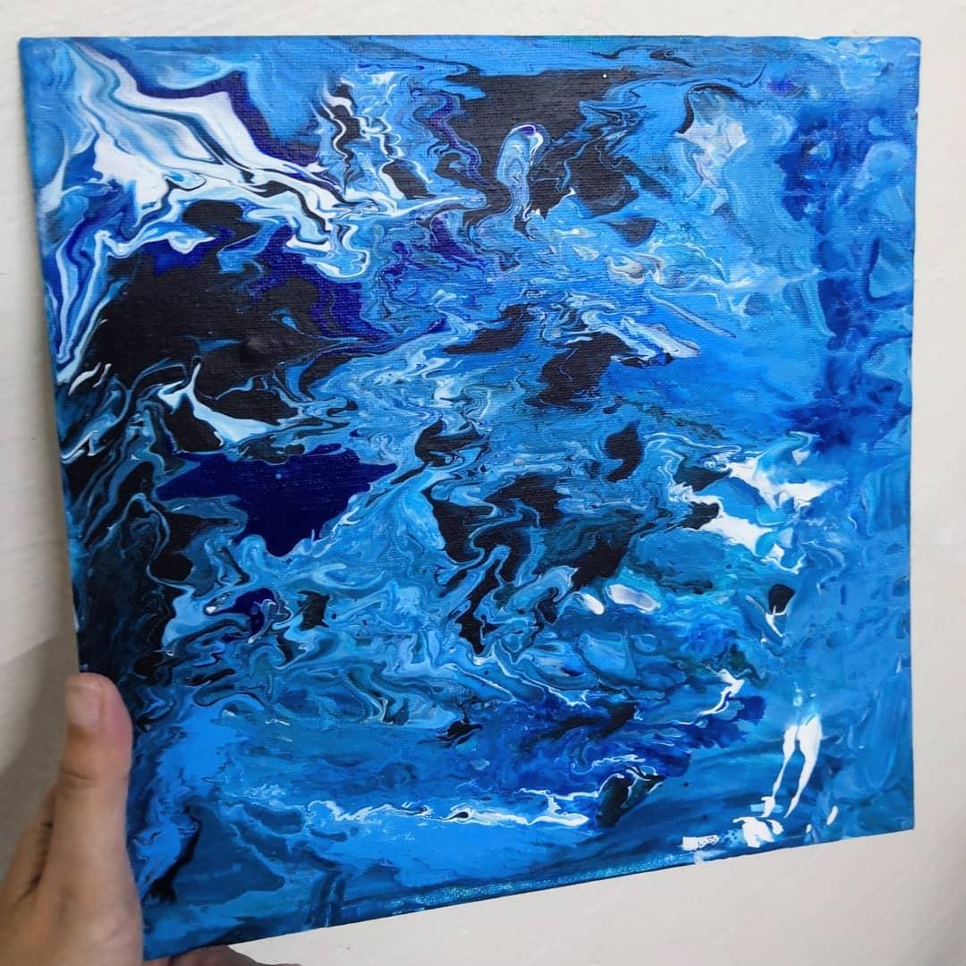 Acrylic Pour Ocean Painting Design Craft Art Prints On Carousell