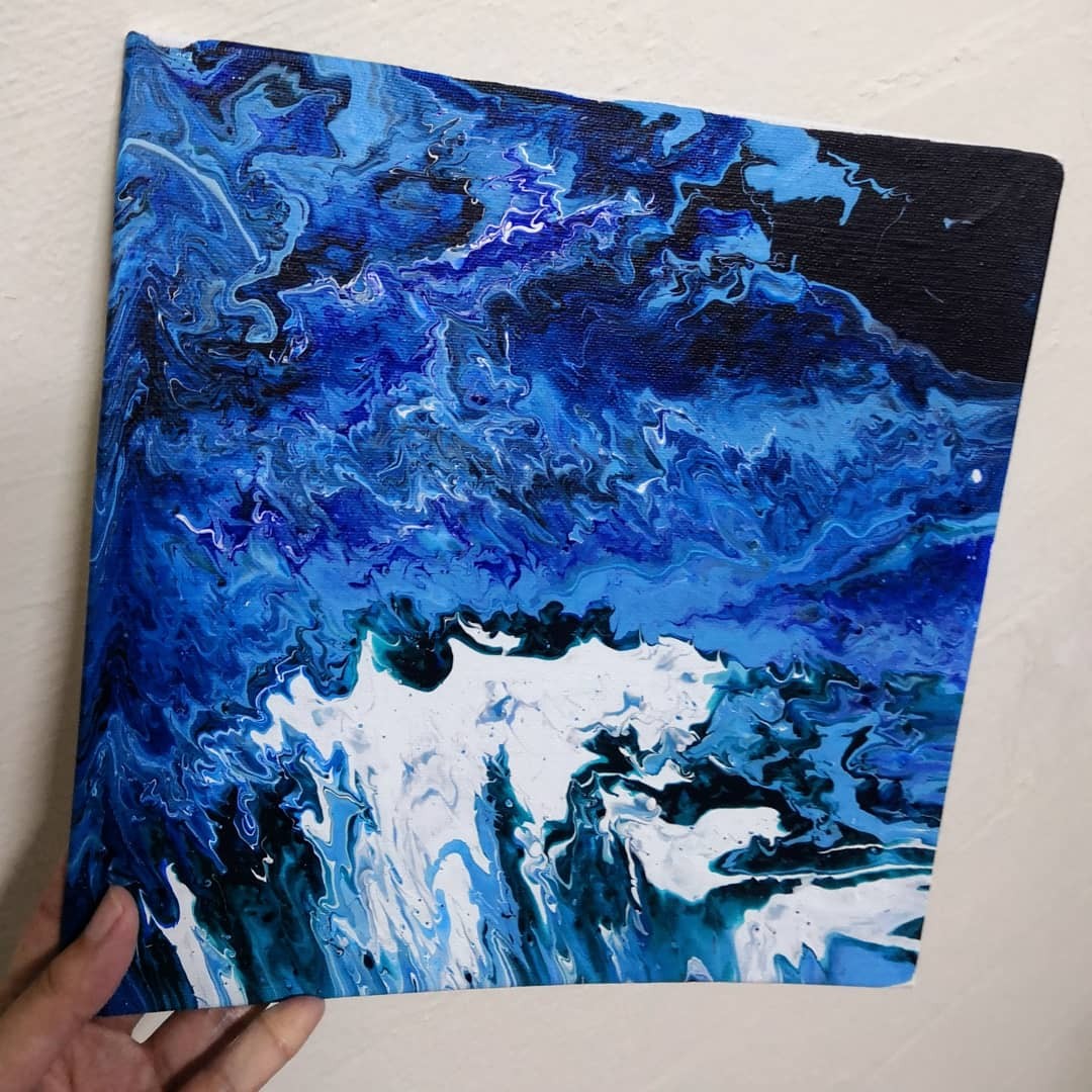Acrylic Pour Ocean Painting Design Craft Art Prints On Carousell