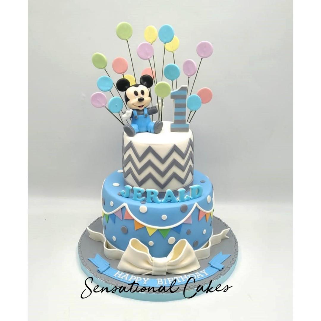 Theme 1st Birthday Cake For Baby Boy Mickey Mouse The Cake Boutique
