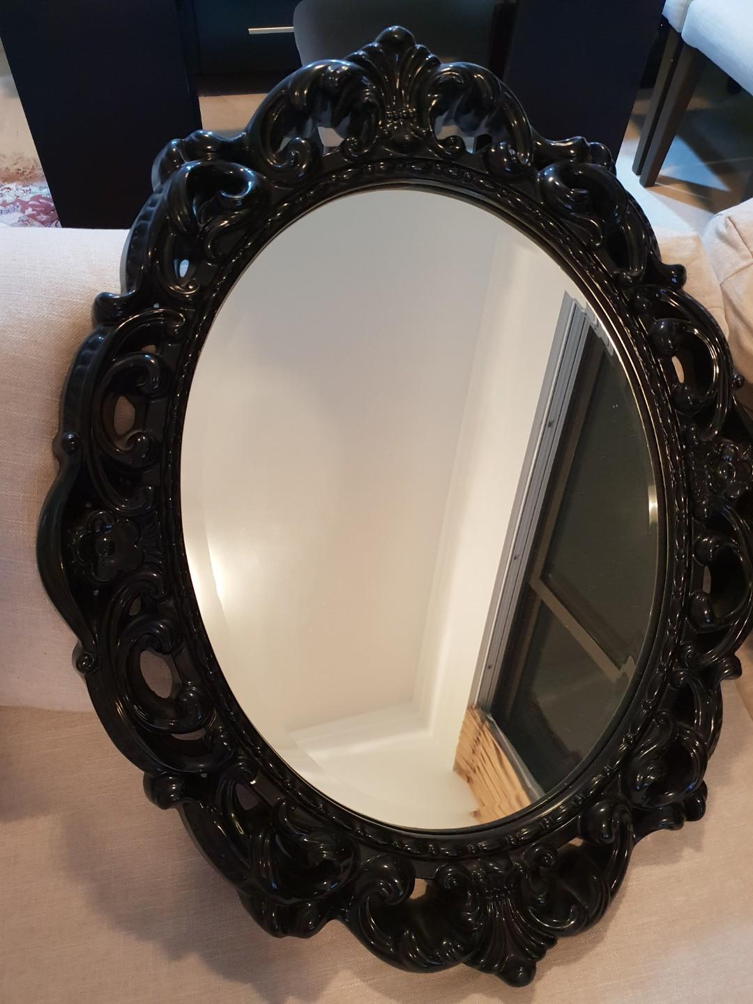 Black Ornate Victorian Mirror Furniture Home Decor Others