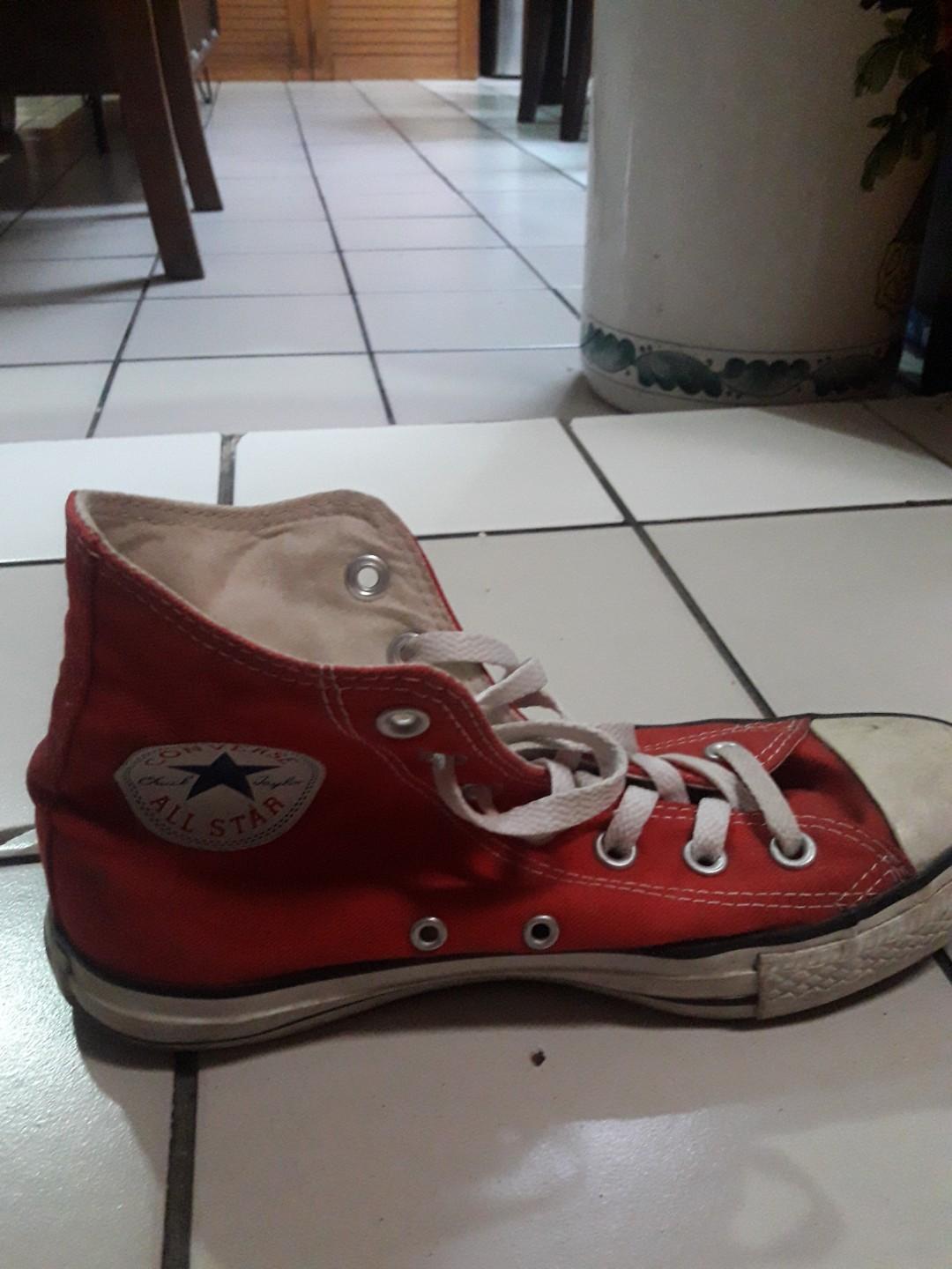 Converse Red Long Fesyen Wanita Sepatu Di Carousell