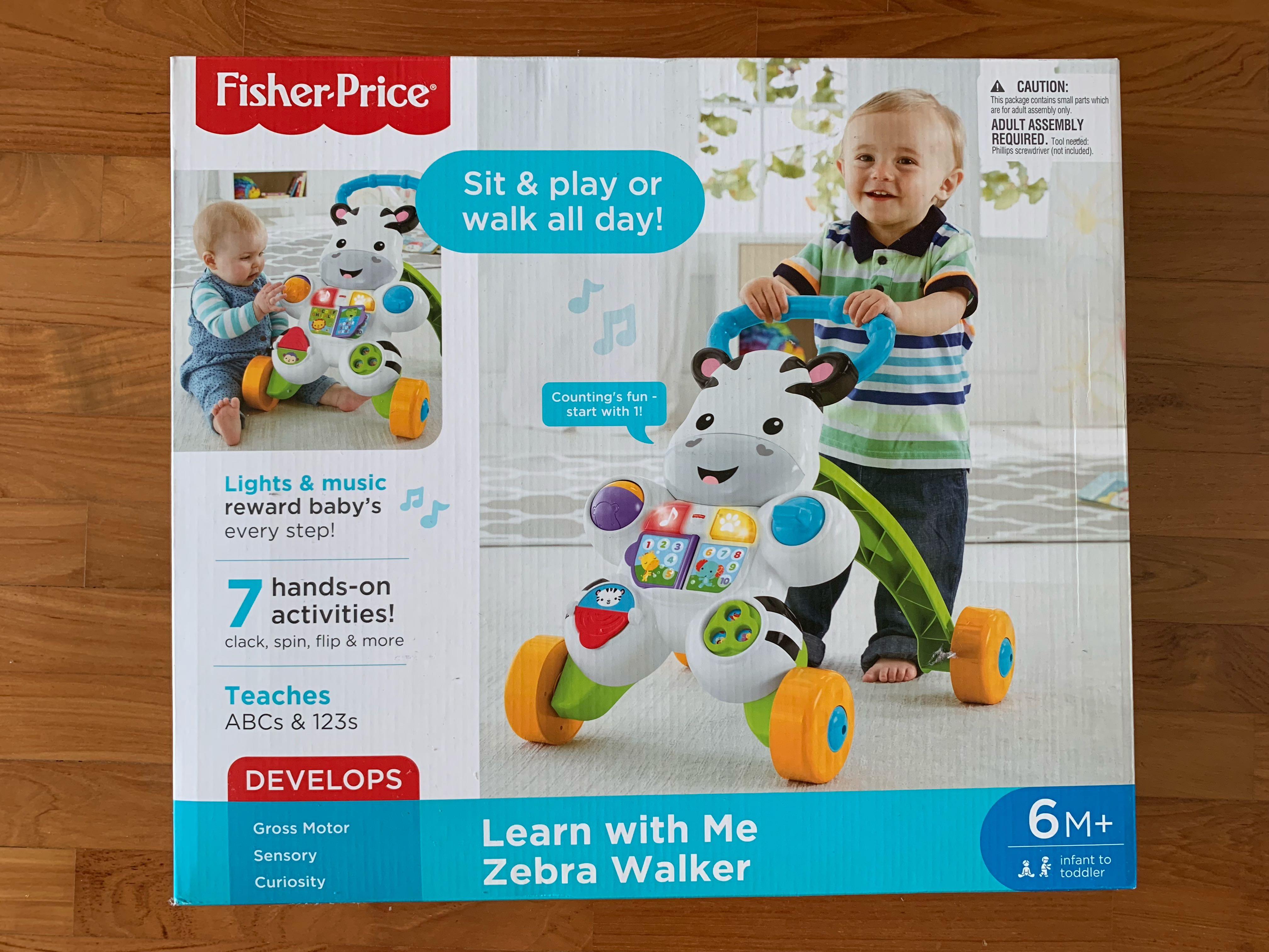 fisher price learn with me zebra walker instructions