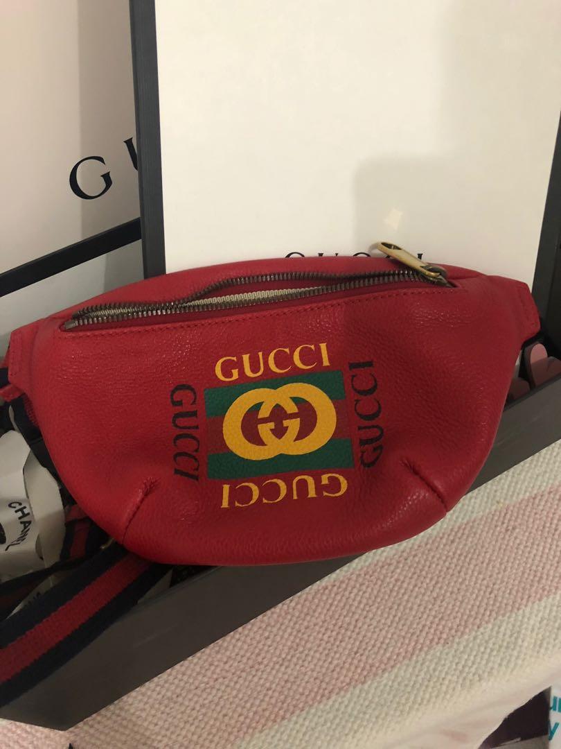 gucci red waist bag