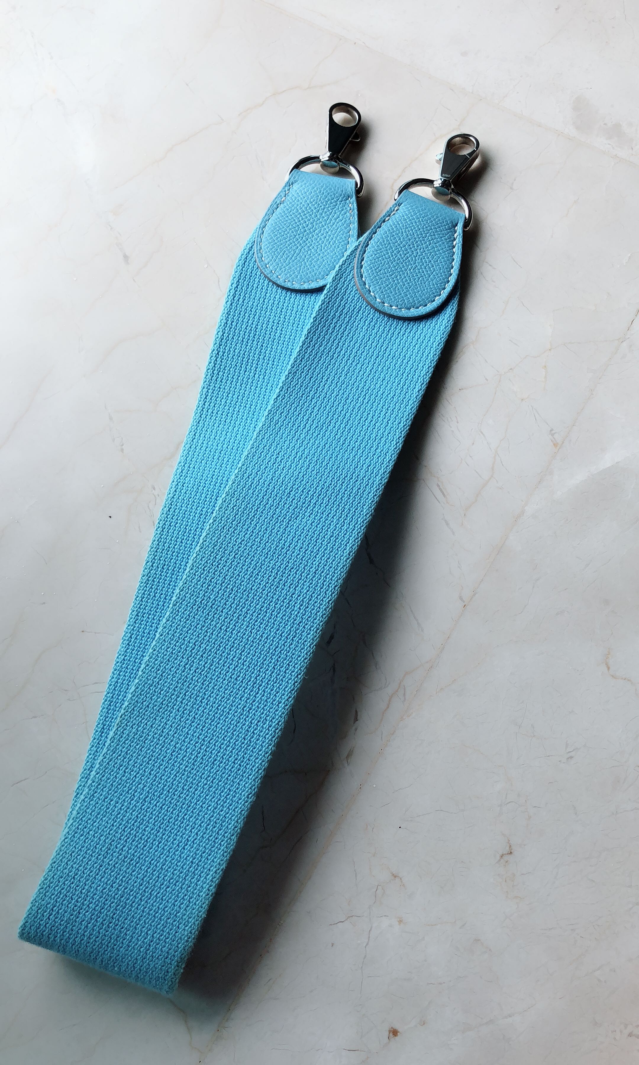 Hermes Canvas Strap 70 cm Blue Canvas Swift, Luxury, Accessories on  Carousell