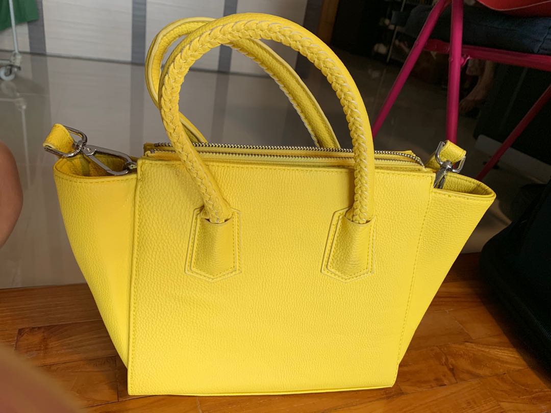 Bright yellow handbag clearance