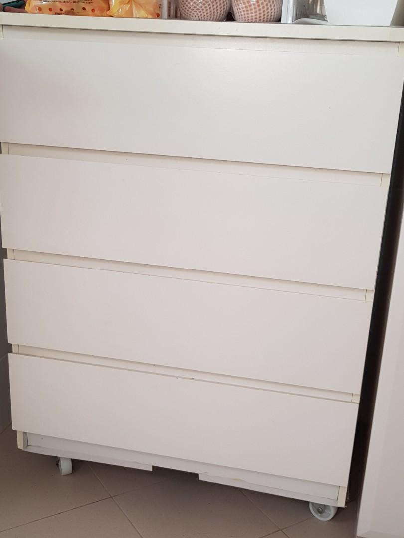 Ikea Malm Chest Of 4 Drawers White Furniture Shelves Drawers