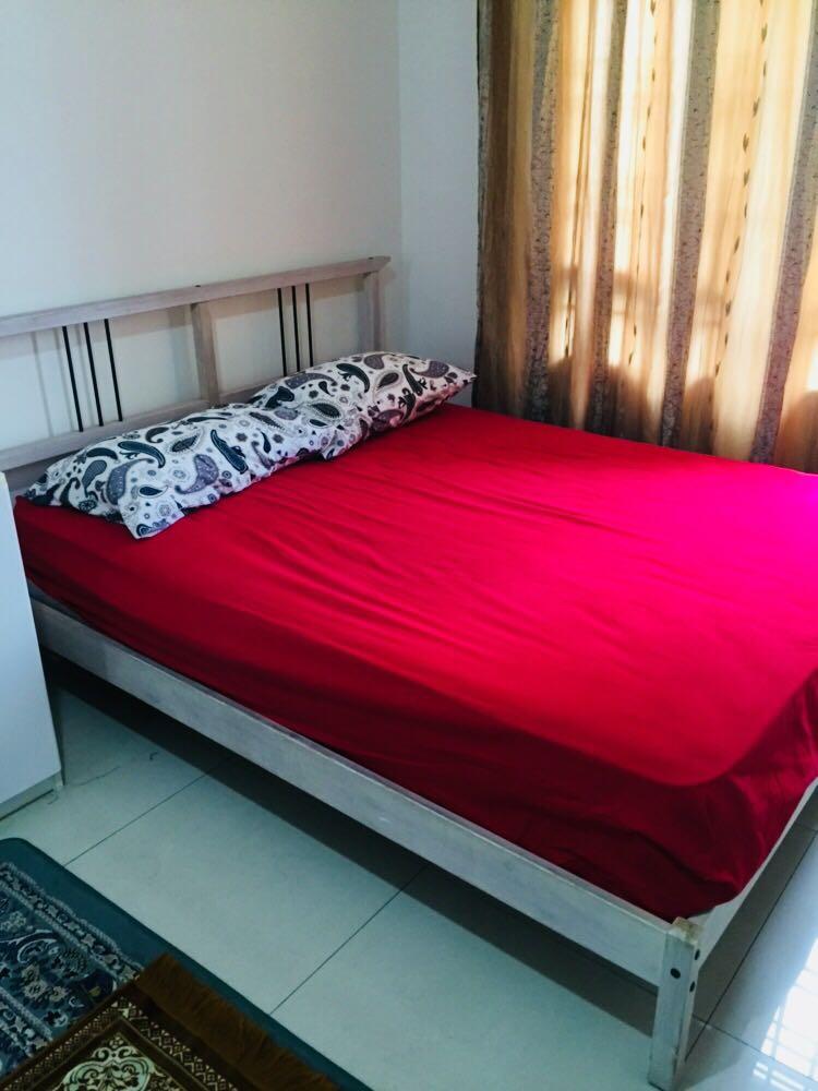 IKEA Queen Wood Bed, Furniture & Home Living, Furniture, Bed Frames