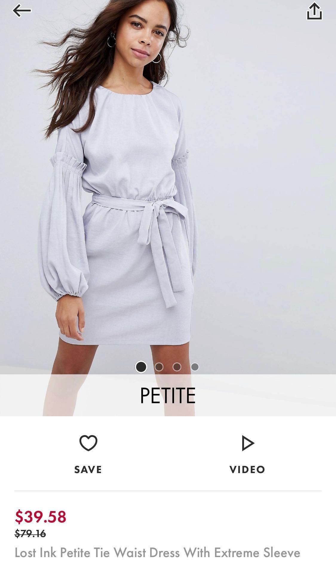 petite tie waist dress