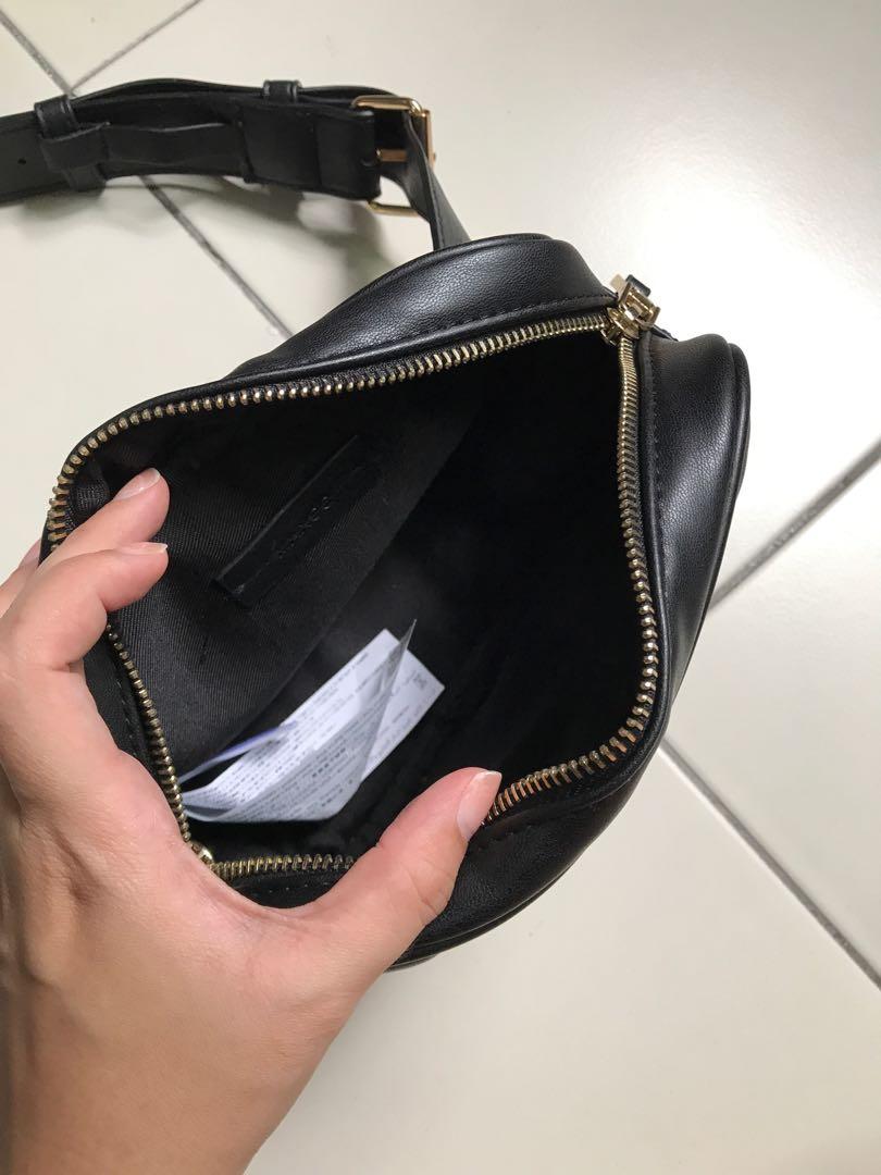 Mango Faux Leather Quilted Belt Bag, Women's Fashion, Bags