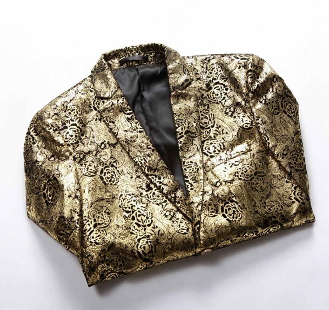 Men gold jacket blazer plus size available Men s Fashion Coats