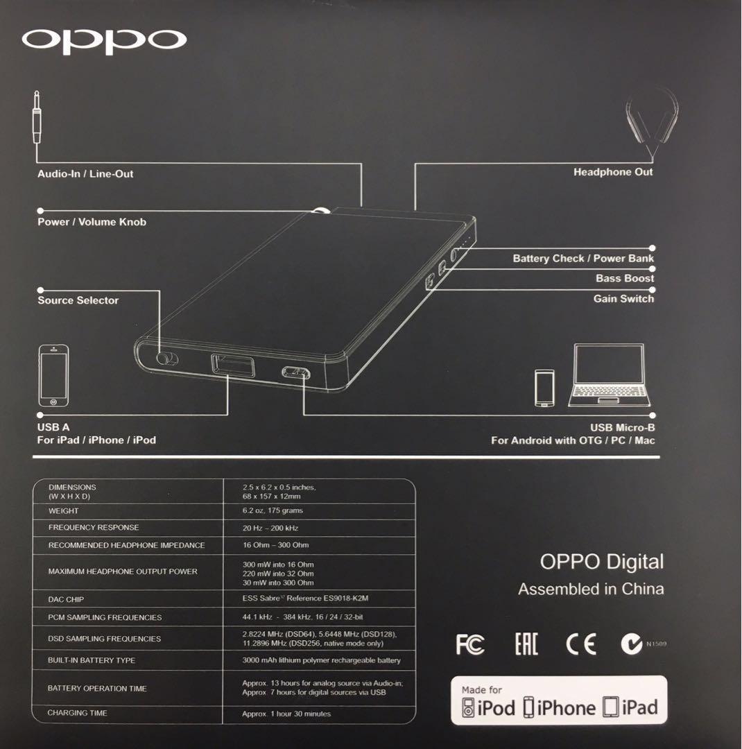OPPO HA2 PORTABLE HEADPHONE AMPLIFIER & DAC, Audio, Headphones