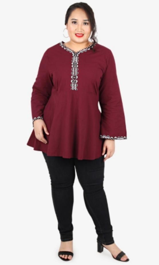 plus size long peplum top