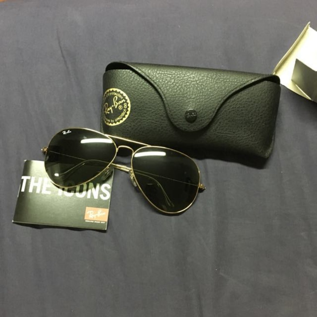 ray ban aviator green lens