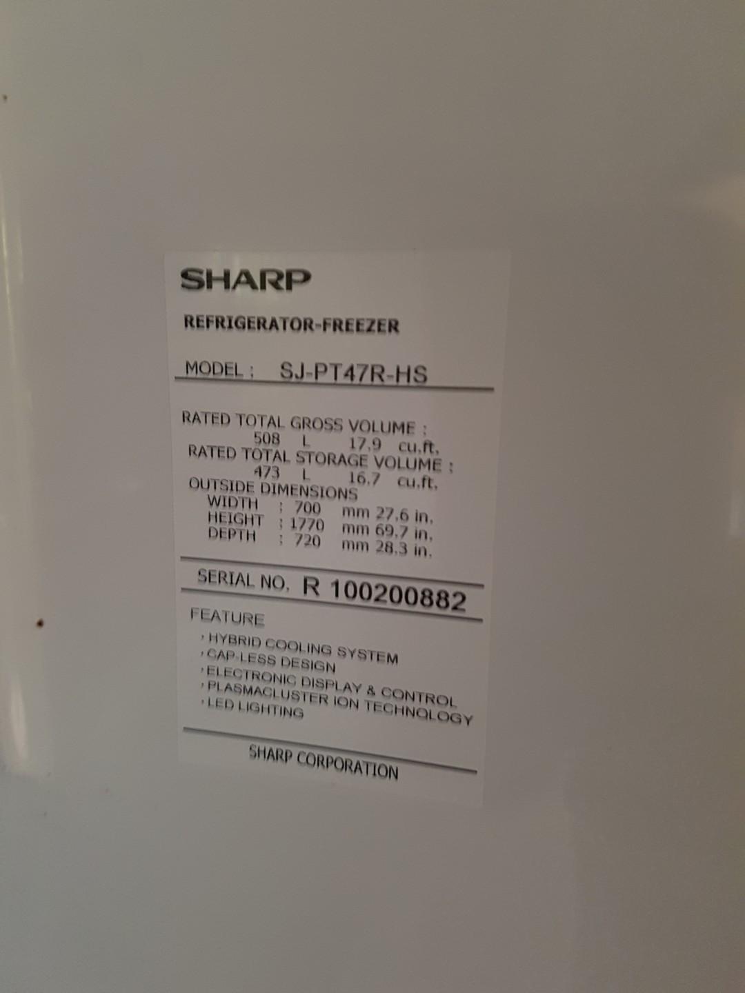 Sharp Refrigerator (Category: Refrigerators & Freezers) located in Singapore. Submitted by cherubs70 (Listing ID 204294468, Image 2). Description: In good condition.