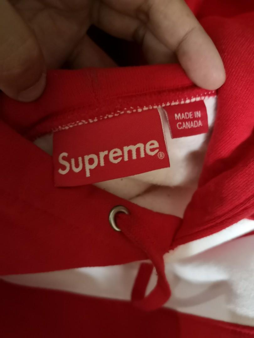 supreme blocked hoodie red