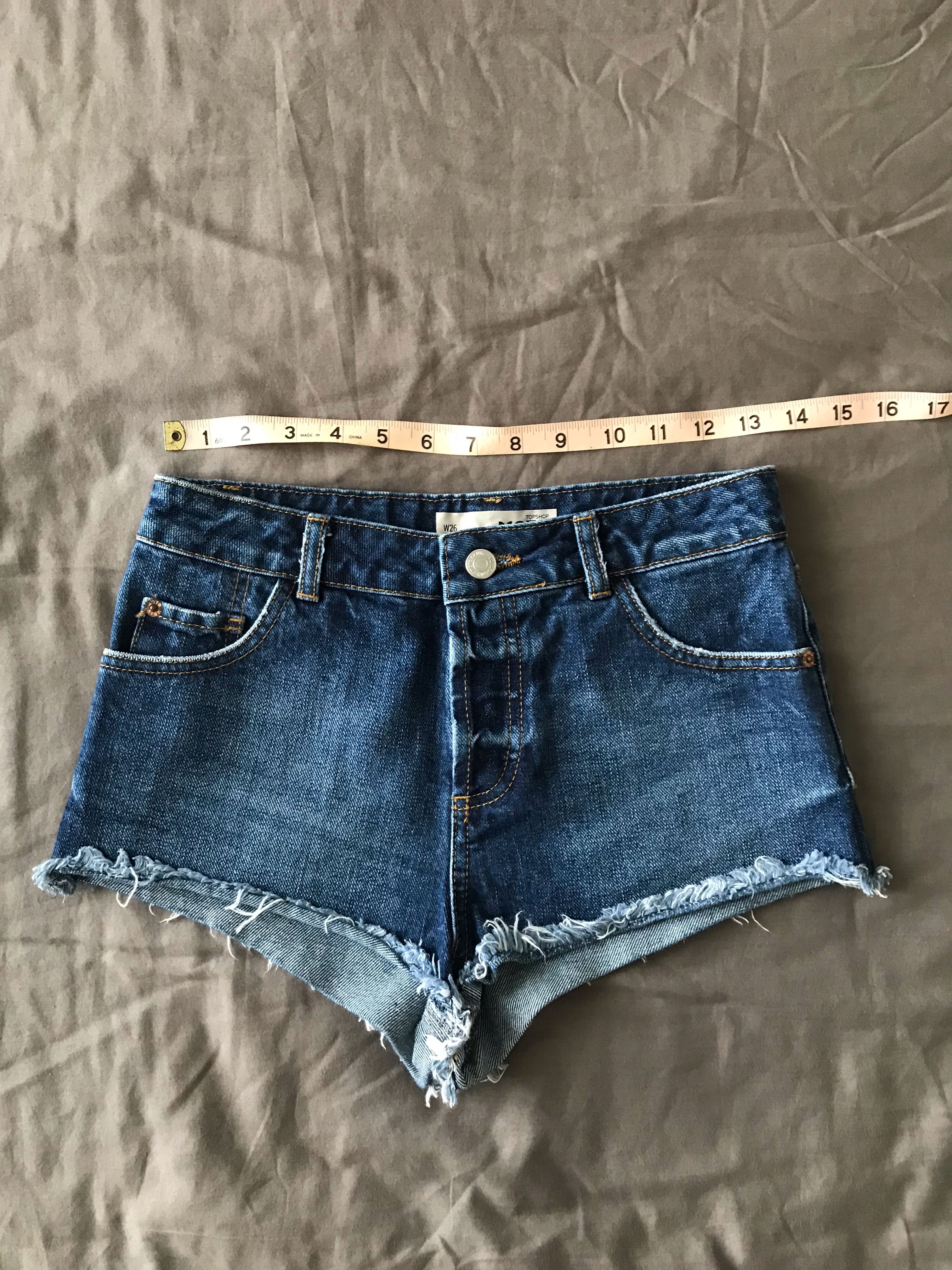 moto denim shorts