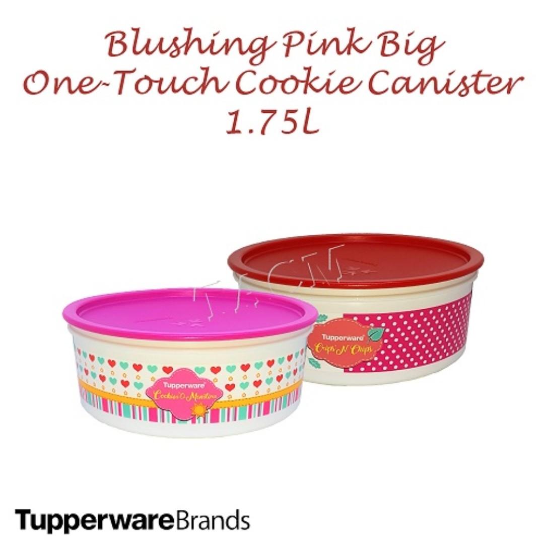 Tupperware Blushing Pink Big Cookie Canister 1.75L 