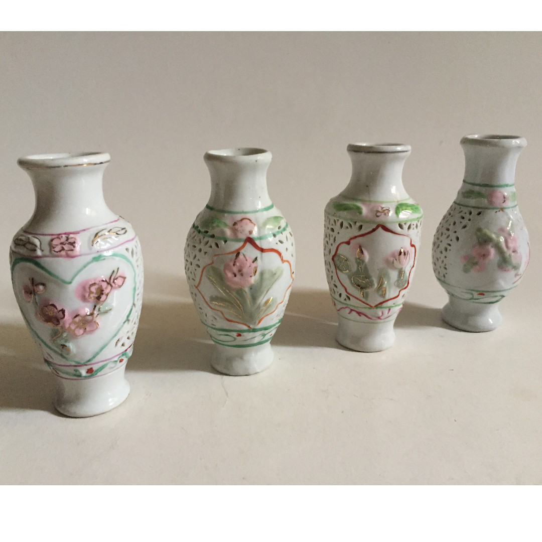 Vintage Miniature Vases from 70s (Floral Design), Hobbies & Toys