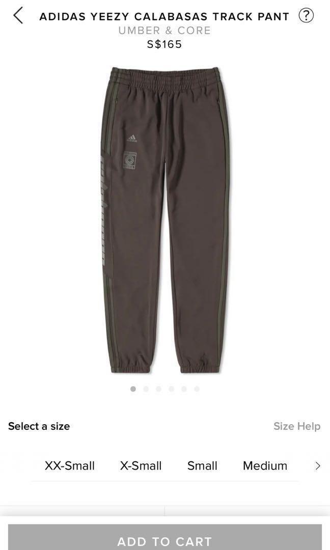 Calabasas track pants size chart hot sale
