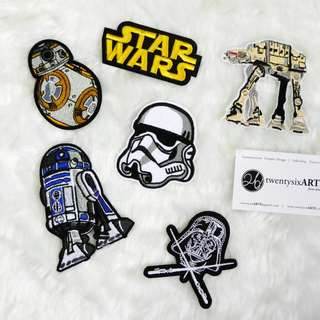 Star Wars iron on patches, Yoda patch, R2D2 patch, BB8 patch, Star