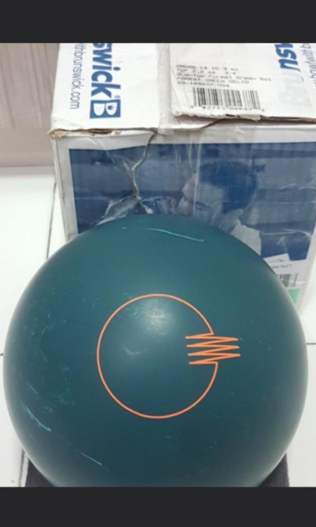 Undrilled 14lbs Brunswick Quantum Forest Green Bowling Ball, Sports