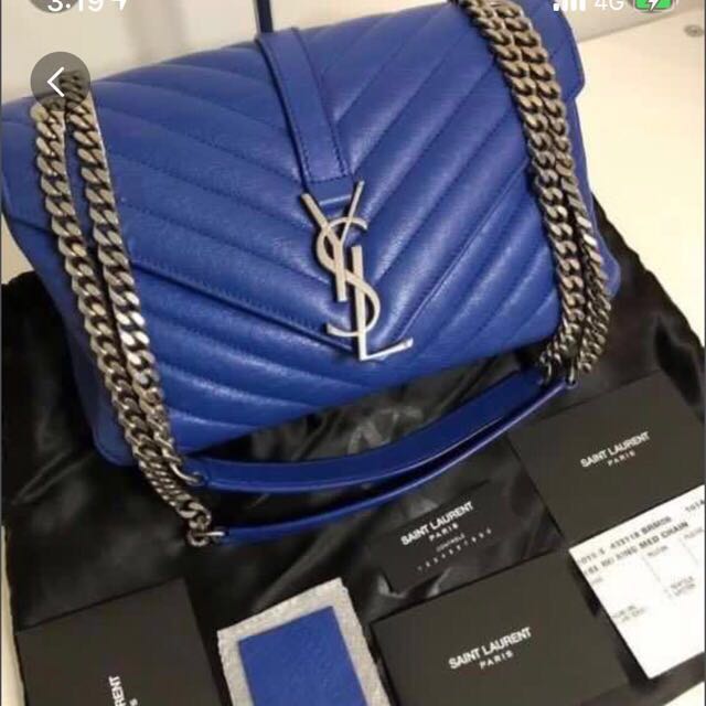 Ysl college bag blue sale