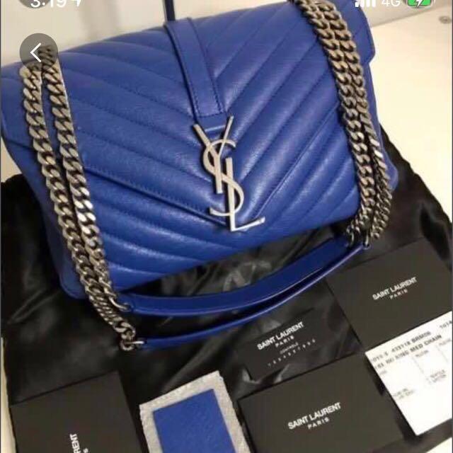 Ysl college top bag blue