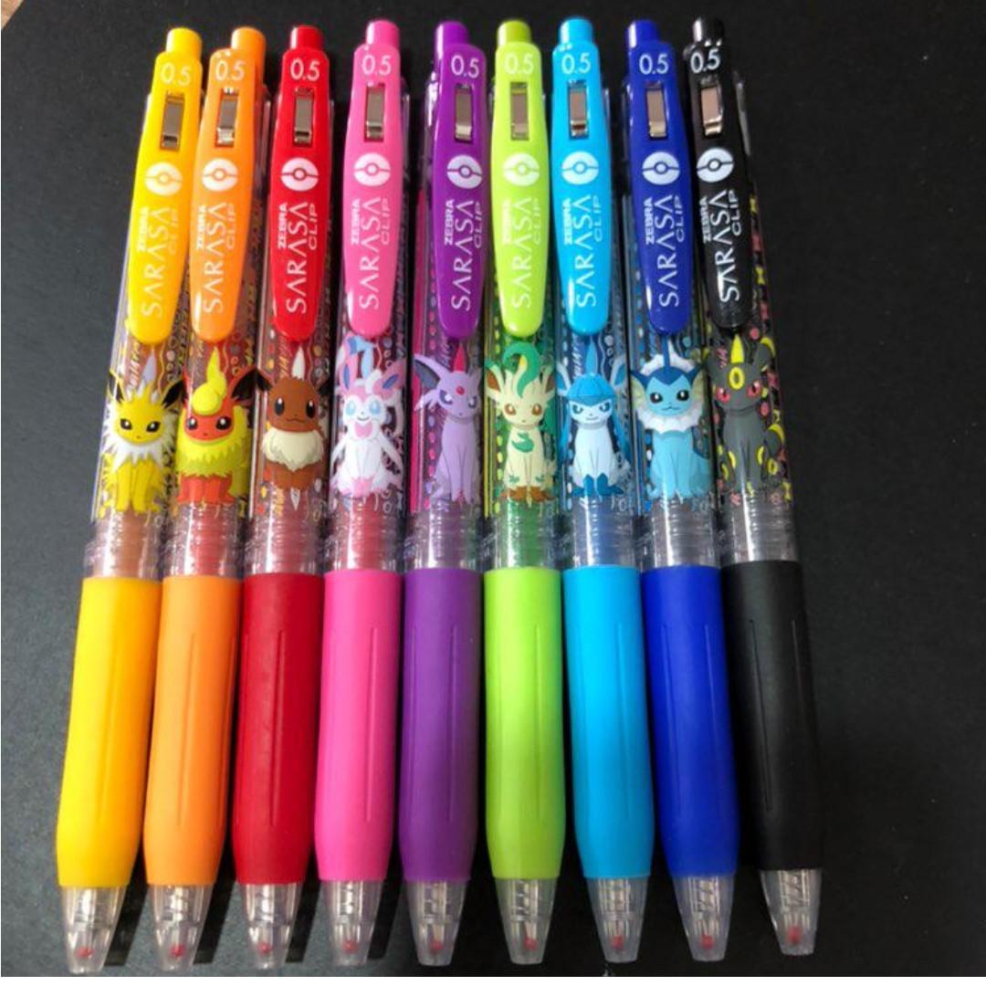 9 Pokemon Pens (Eevee Set) Sarasa Pens, Video Gaming, Gaming