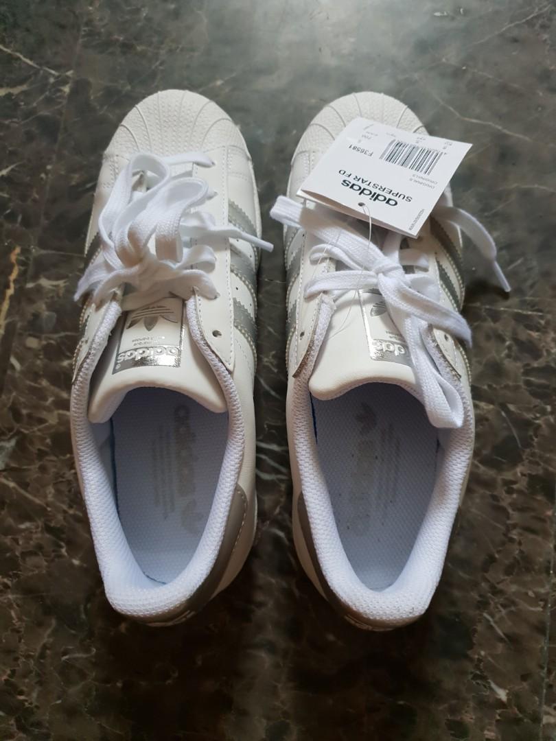 Adidas Superstar FD white shoe with 3 silver strap Women s Fashion Footwear Sneakers on Carousell